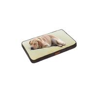 Ellie-Bo Cama Grande para Perros de 87 x 57 x 10 cm, con Laterales de Pana y Cubierta de Piel sintética, Color marrón y Beige para Jaula de Perro de 36 Pulgadas