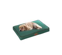 Ellie-Bo - Colchón cama para jaula de perro, mullido y lavable, funda impermeable Oxford y relleno de poliéster para jaulas tamaño XL de 100 x 66 x 10 cm en color verde con ribetes marrones