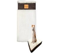 Ellie-Bo Funda de Cama para Perro XXL de 117 cm x 75 cm, Color marrón con Gamuza sintética y Forro de Piel de Oveja Que se Adapta a la Cama de Perro XXL de Espuma viscoelástica de 48 Pulgadas