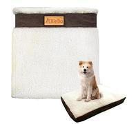 Ellie-Bo Funda Grande de Repuesto para Cama de Perro de 87 x 57 cm, Color marrón con Gamuza sintética y Piel de Oveja Que se Adapta a Cama Grande de 36 Pulgadas de Espuma viscoelástica para Perros