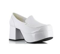 Ellie Shoes Men's Platform, Plataforma Hombre, White, Large