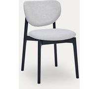 Ellie silla de madera maciza negra con tapizado perla - Kenay Home Negro