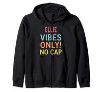 Ellie Vibes Only! No Cap Custom Women Girls Funny Sudadera con Capucha