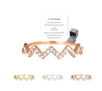 Elliegrace - Anillo de plata S925, chapado en oro de 18 quilates, para madre e hija, anillo minimalista apilable para nudillos, regalo de joyería de cumpleaños para mujer, 11, Plata, Zircón