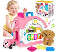 Ellinjan Montessori Juguetes para niñas de 1, 2 a 3 años, juguetes musicales para bebés de 12 a 18 meses, juguete de aprendizaje bilingüe 10 en 1 con luz de sonido, lindo juguete con cachorro de