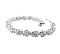 Ellipse 925 plata encanto colgante mujeres cadena hueca pulsera de bloqueo de Navidad batería para reloj de pulsera, talla única, Cobre, Sin gemas