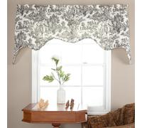 Ellis Cortina Victoria Park Toile de 2 piezas para oscurecer la habitación, color natural, impresión clásica, con forro de tela emperatriz, cenefa de ventana, 70 x 28 cm