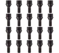 Ellis Excellence - Juego de 20 pernos de aleación para rueda M12 x 1,5, asiento cónico, rosca de 26 mm, compatible con coches BMW y Vauxhall antes de 2012 (negro)