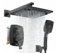ELLO&ALLO - Grifo de ducha de baño para baño con válvula, cabezal de ducha de lluvia con combo portátil