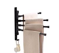 ELLO&ALLO Toallero de Bronce aceitado para baño, Soporte Giratorio para Toallas con Ganchos, 4 Brazos