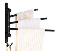 Ello&Allo - toallero de Bronce aceitado para Montar en la Pared del baño con 4 Brazos y Ganchos