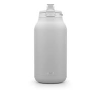 Ello Hydra Jarra de acero inoxidable aislada al vacío de medio galón con bloqueo, tapa a prueba de fugas y pajita de silicona suave, mantiene el frío todo el día, 64 onzas, gris