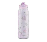 Ello Pop & Fill - Botella de agua de acero inoxidable de 32 onzas con tecnología QuickFill, doble pared y metal aislado al vacío, tapa de bloqueo a prueba de fugas, popote y bebedor, reutilizable, sin