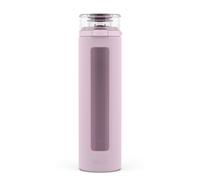 Ello Syndicate 20oz Reusable Glass Water Bottle with One-Touch Leak Proof Flip Lid Protective Non-Slip Silicone Sleeve Carry Loop for Coffee Tea an