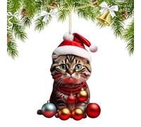 Ellxen Colgante de árbol de Navidad de gato, acrílico 2D, adorno de árbol de Navidad, decoración de Navidad, decoración divertida para porche, pasillo, oficina, dormitorio, vacaciones (B)