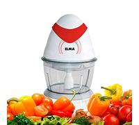 Elma PD380 Picadora Eléctrica, Trituradora de Alimentos, 380 W, 0.8L de Capacidad, 17,5 x 17,5 x 26 cm, 0,95 Kg | Incluye Cuchillas de Acero Inoxidable y Accesorio Emulsionador