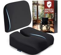 Elmara Cojín para silla de ruedas - Cojín de asiento de silla de ruedas de 4 pulgadas de grosor y cojín de respaldo para silla de ruedas (juego de 2 piezas) - Accesorios para silla de ruedas,