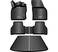 ELMASLINE 3D Alfombrillas de Goma & Bandeja Maletero Kit para VW Caddy Desde