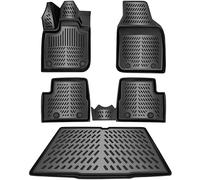 ELMASLINE 3D Tappetini Gomma e Vasca Baule per FIAT 500 E 2020-2026 (500e eléctrico) | Tappetini Auto | Vasca per il bagagliaio | Accessori Auto