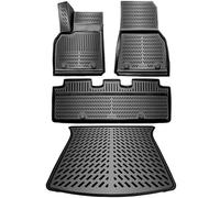 ELMASLINE 3D Tappetini Gomma e Vasca Baule per Tesla Model Y 2020-2025 | Tappetini Auto | Vasca per il bagagliaio | Accessori Auto