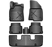 ELMASLINE Alfombrillas de Goma 3D, Alfombras Coche para Seat Tarraco de 7 plazas (Incluye Tercera Fila) | (2016-2025) | Accesorios