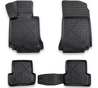 ELMASLINE Juego de alfombrillas de goma 3D para Mercedes Clase C W204 2007-2014 | Alfombrillas con borde extra alto | Accesorios