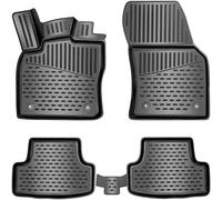 Elmasline - Juego de alfombrillas de goma 3D para VW T-Roc, Negro, Ajuste específico del vehículo, 5 cm de alto y grueso, Resistente y fácil de limpiar