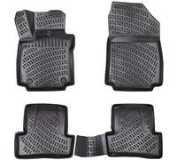 Elmasline Juego de alfombrillas de goma de diseño 3D, para Renault Clio 4 (2012-2019) | Alfombrillas de coche de goma con bordes extra altos | Accesorios para coche