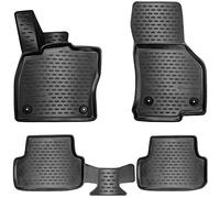 Elmasline Juego de alfombrillas de goma para Audi Q2 (2016-2024) | Bordes extra altos | Accesorios 3D | Negro