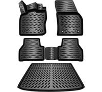 Elmasline - Juego de alfombrillas de goma y alfombrilla para maletero para VW Caddy 5 (V) 2020-2025 | No para Maxi/Grand (versión larga) y Cargo!! | Borde alto | Borde extra alto de 5 cm