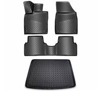 ELMASLINE Set 3D Alfombras Goma y Bandeja Maletero BMW i3 2014 Negro