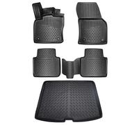 ELMASLINE Set 3D Alfombrillas Goma + Bandeja Maletero Para VW Tiguan Allspace II