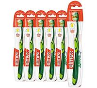 Elmex cepillo de dientes junior 6-12 años, paquete de 6 cepillos de dientes, colores surtidos