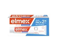 ELMEX - Elmex - Pasta de dientes anticaries, color blanco suave, 0% de colorantes, caries, dientes sensibles, encías dolorosas, protector del esmalte dental, 2 x 75 ml