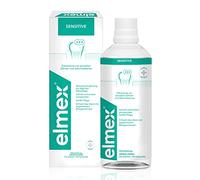 elmex Enjuague bucal Sensitive 400 ml - Enjuague bucal para una protección adicional contra los dientes sensibles al dolor y la caries del cuello - para la limpieza diaria sin alcohol con sabor a