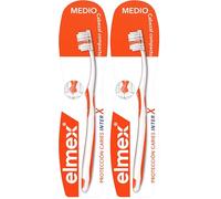 Elmex InterX Protección Caries Cepillo de Dientes Dureza Media, Limpieza Completa en los Espacios Interdentales, Cabezal Compacto para Llegar a las Zonas de Difícil Acceso, 1 unidad (Paquete de 2)