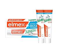 elmex Pasta de dientes Junior 6-12 años 2 x 75 ml - Limpieza dental médica con 1400 ppm de contenido de flúor para una protección eficaz contra la caries - fortalece los dientes nuevos y permanentes