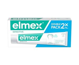 elmex Pasta de dientes sensible, 2 paquetes de 75 ml y cuidado dental sensible y protección eficaz contra la sensibilidad dental con fluoruro aminocelular y limpieza suave