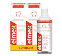 Elmex Protección Caries, Enjuague Bucal, Pack 2x400ml | Colutorio con fluoruro de amina, Doble escudo protector, Remineraliza esmalte, Anticaries, Aliento fresco menta