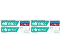 Elmex Sensitive Pasta de Dientes 2x75ml, Pasta para Dientes Sensibles, 24h de Protección contra la Sensibilidad, con Flúor para Fortalecer los Dientes, Ayuda a Eliminar la Placa Bacteriana