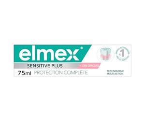 Elmex Sensitive Plus - Pasta de dientes de protección completa, 75 ml, protege contra la irritación de los dientes sensibles y las encías, remineraliza el esmalte y el sarro
