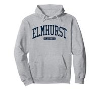Elmhurst Illinois IL College University Estilo Azul Marino Sudadera con Capucha