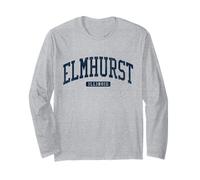 Elmhurst Illinois IL College University Style Azul Manga Larga