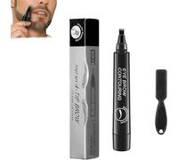 Elmyse - Bolígrafo de relleno para barba, kit de bolígrafo de relleno de barba impermeable con cepillo para barba, relleno de lápiz de barba para hombres, moldea y define tu barba, bolígrafo de barba
