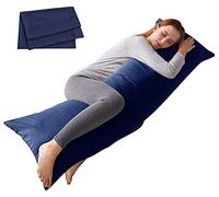 ELNIDO QUEEN Almohada Corporal con Funda de Almohada, Almohada Larga Suave para Adultos, Inserto de Almohada Transpirable de Cuerpo Completo para Dormir, 20 x 54 Pulgadas, Azul Marino
