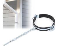 ELNLE Abrazadera para tubo de horno, 110-125 mm, soporte ajustable para tubo de horno, con forro de goma negro, abrazadera de tubo de dos piezas con rosca interior M8
