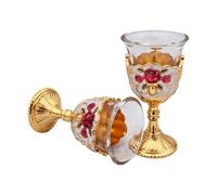 Elnwnnkc 2 Piezas de Artículos de con Patrón de Rosas Artísticas, Accesorios de Artículos de con Patrón de Rosas, Adecuados para Diversas Bebidas, Copas de Vino con incisiones Hechas a Mano