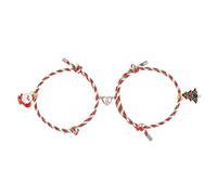 Elnwnnkc 2 pulseras elásticas con dije de Navidad, árbol de Navidad, muñeco de nieve, Papá Noel, pareja, correa de mano magnética para parejas, mujeres y hombres, talla única, como se describe