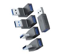 Elnwnnkc 5 convertidores en ángulo USB 3.0 compatibles con USB 2.0 para enchufes, uso en varios dispositivos como televisores y monitores, adaptador USB