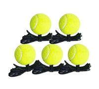 Elnwnnkc 5 pelotas de entrenamiento de tenis con cuerda de práctica y herramienta de repuesto para entrenador de tenis, pelotas de práctica de rebote portátil
